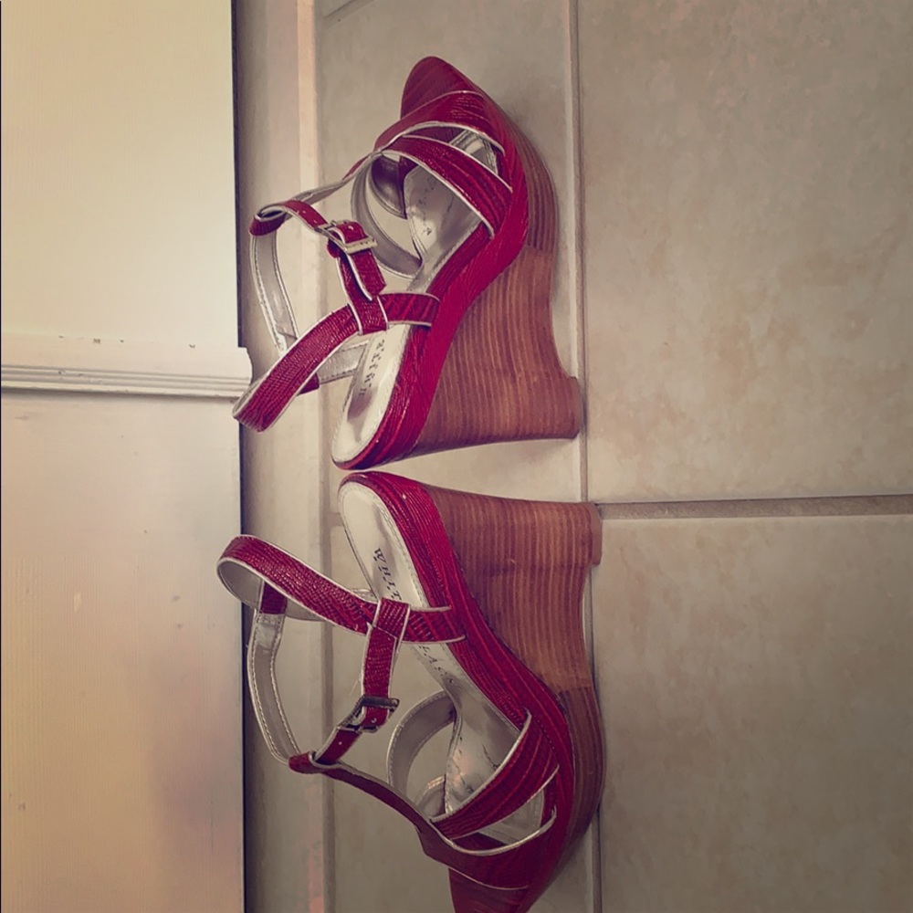 Sexy red wedge heels